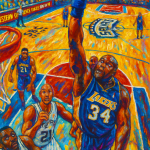 Shaq dunking on Spurs